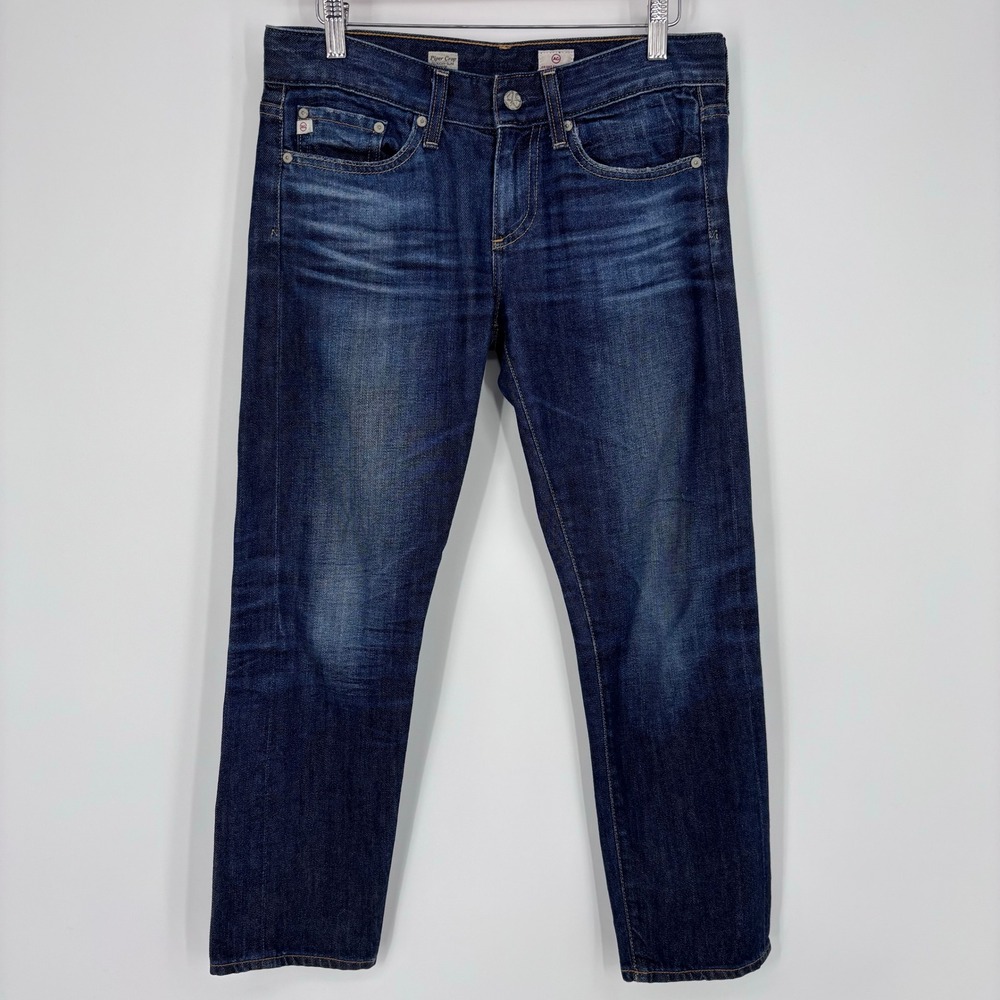 AG Adriano Goldschmied Piper Crop Slouchy Slim Jeans Womens 25 Dark Wash Denim